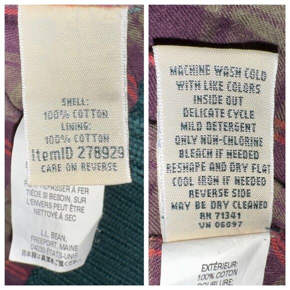 Vintage L.L. Bean Women’s M Flannel Lined Full Zip Cotton Knit Sweater Jacket - Picture 8 of 12